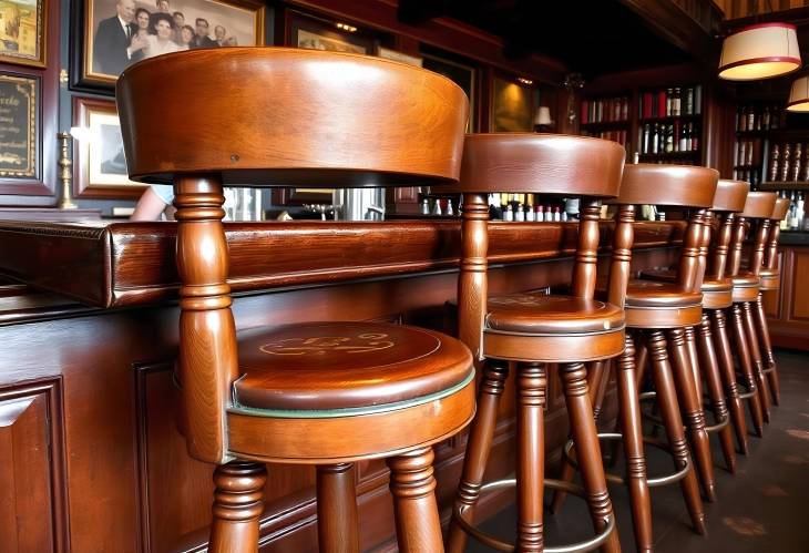 Rustic Appeal Antique Bar Stools in London Pub Interiors